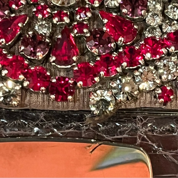 Prada Antique Leather Shoulder Bag with Rhinestone Detail - Picture 13 of 16